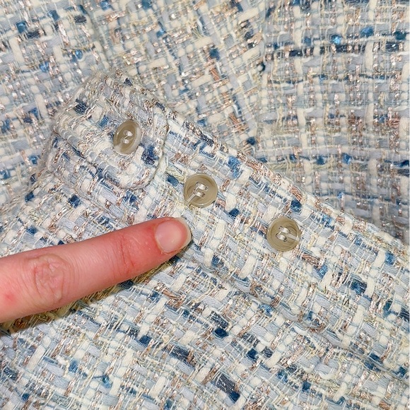 Bundle Blue Tweed Jacket and Mini Skort Skirt Fall Outfit Set Size 4 Medium - Picture 11 of 11